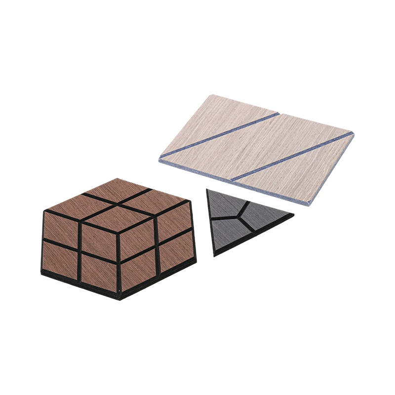 Painéil Balla Slat Veainí Adhmaid Fuaimiúla 3D le haghaidh Painéil Balla agus Uasteorainneacha Intí