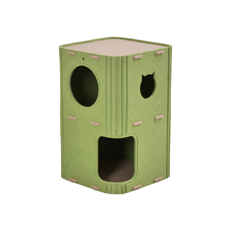 Leaba Cat Painéal Fuaimiúil Éicea-Choirdiúil, Dearadh Nua-Aimseartha le Gnéithe a Laghdaíonn Torann Ionsúite Fuaime, Suiteáil Éasca, Dromchla Grámhar Scratch do Chait, Ábhair Neamhthruaillithe, Retreat Peataí cluthar, Ideal le haghaidh Felines Torainn-íogair, Dídean Cat CRUA